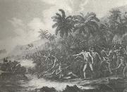 william r clark cook dodades av hawaianer i febri 1779 USA oil painting artist